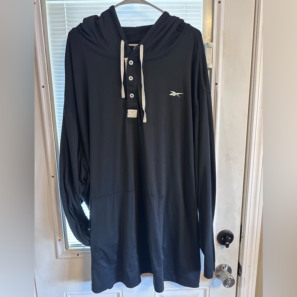 Reebok Black Hoodie with White Details